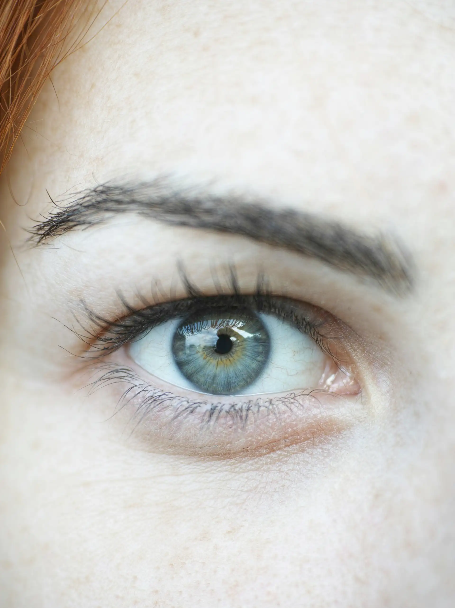 Primer plano de un ojo azul